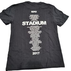 Justin Bieber 2017 Stadium Concert List Tour Black Graphic T-Shirt Tee Men Small